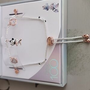 Disney Silver and Rose Gold Charm Bracelet
